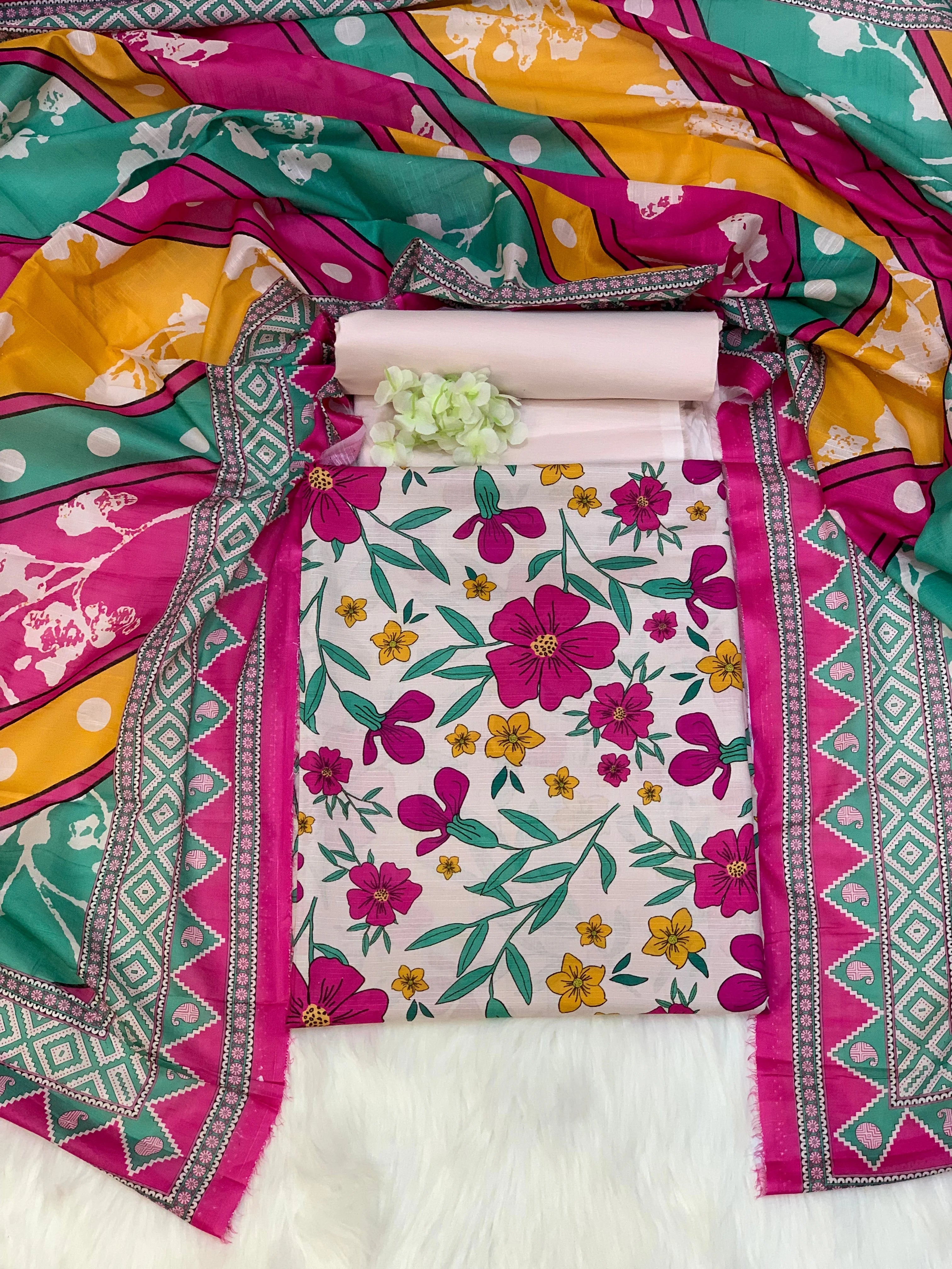 3 Piece Unstitched Printed Lawn Suit -BA-V16-11