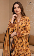 3PC Printed Linen | Unstitched | BA-V1-07