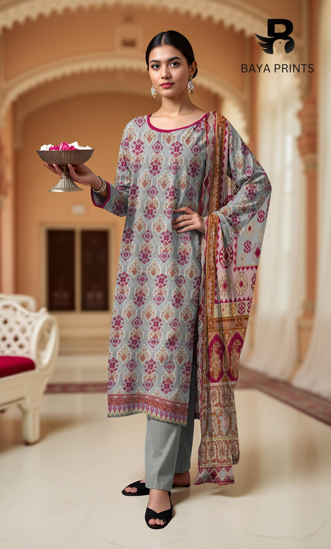 3 Piece Unstitched Karandi Suit BA-V8-06 Hover Image