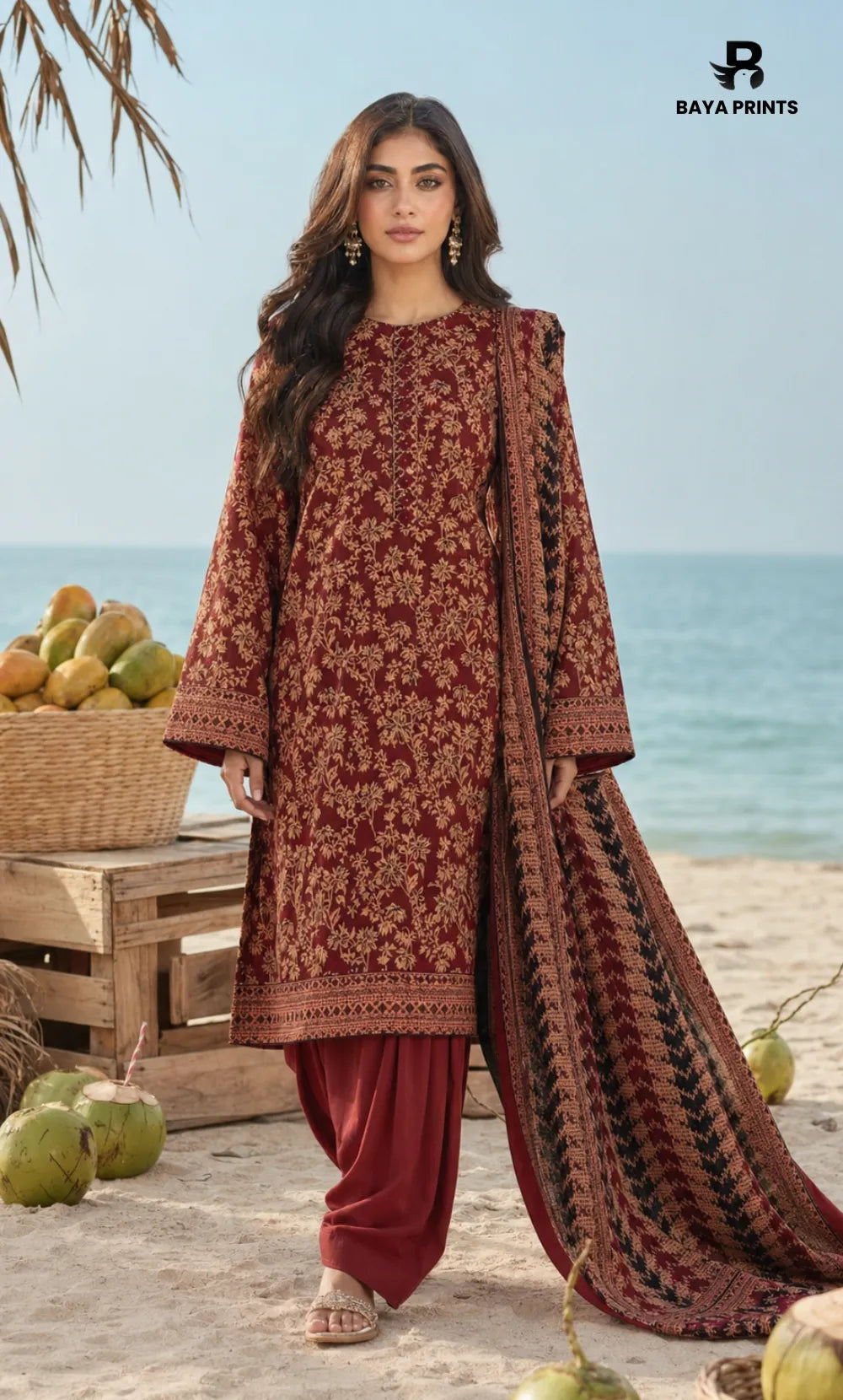 3PC Printed Lawn | Unstitched | BA-V25