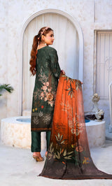 3PC Embroidered Banarsi Unstitched Lawn Suit - NA-V3-10