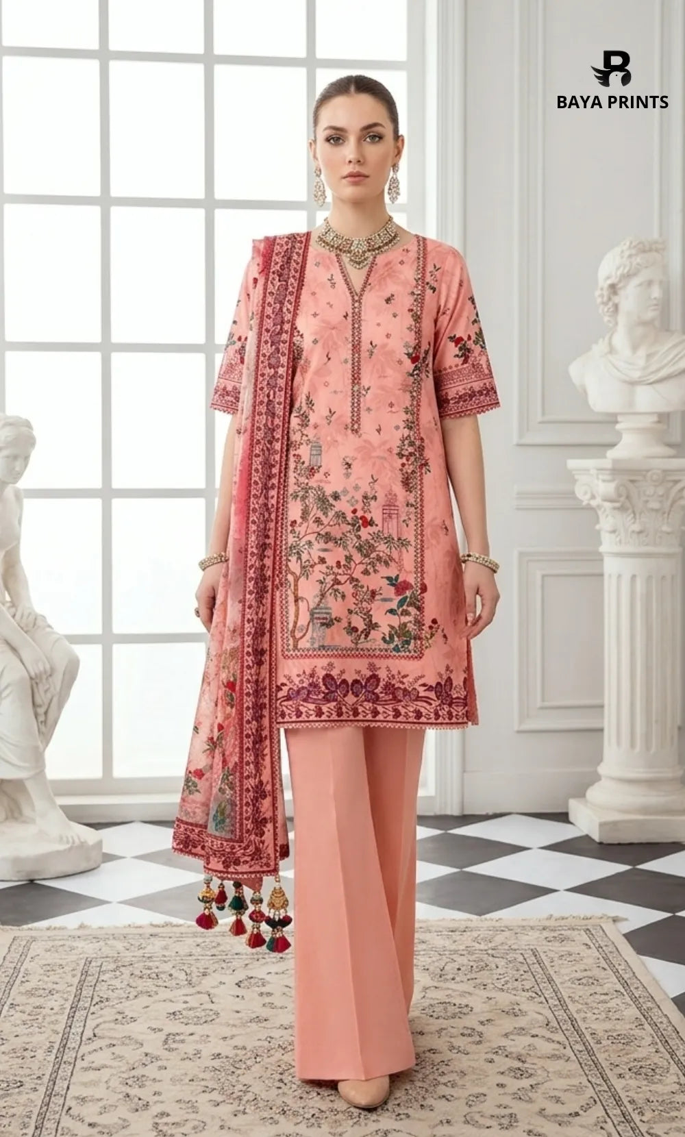 3PC Printed Lawn | Unstitched |  KHD