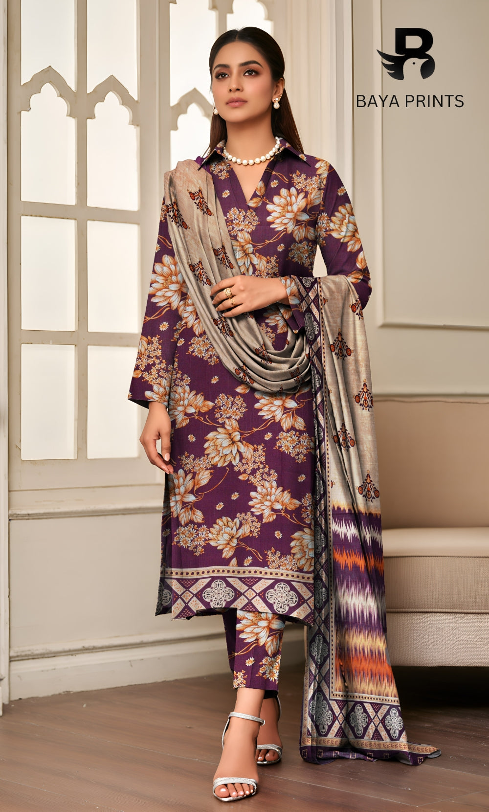 3PC Unstitched Khadar Suit  BA-K-V11-12