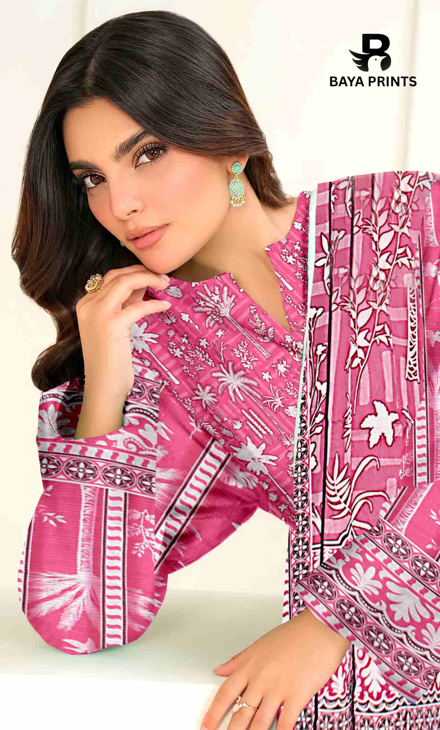 3 Piece Unstitched Printed Lawn Suit -BA-V13
