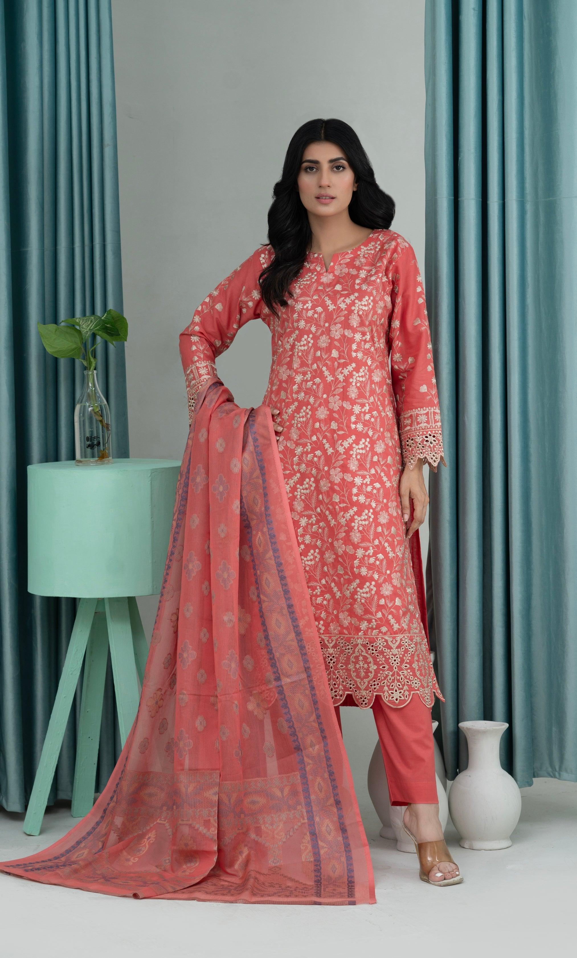 3PC Embroidered Unstitched Lawn Suit -Z 05