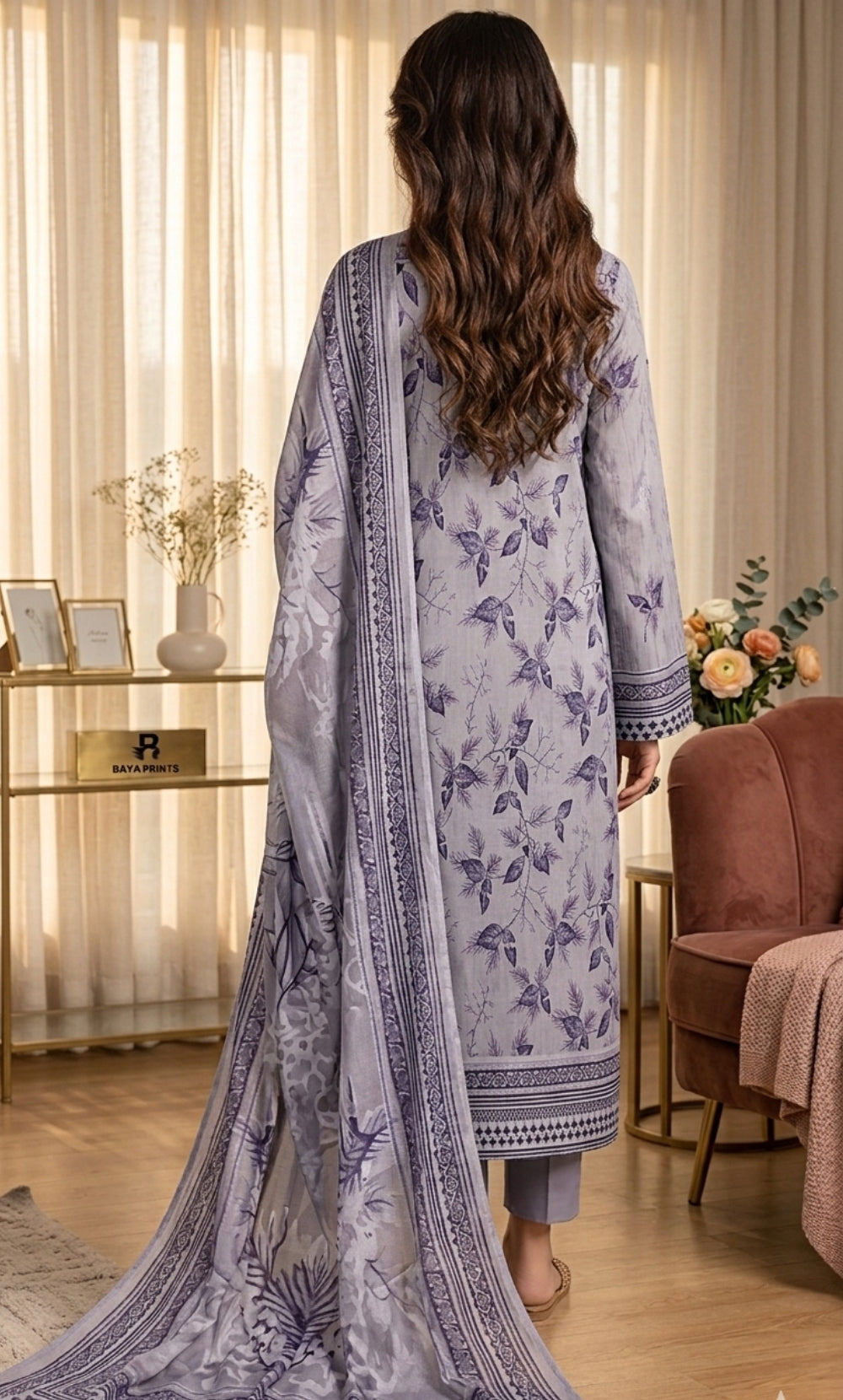 3PC Printed Lawn | Unstitched | Mother’s Grace Collection