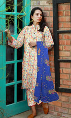 3 Piece Unstitched Printed Lawn Suit With Bamber Chiffon Dupatta - BA-V-31 -6
