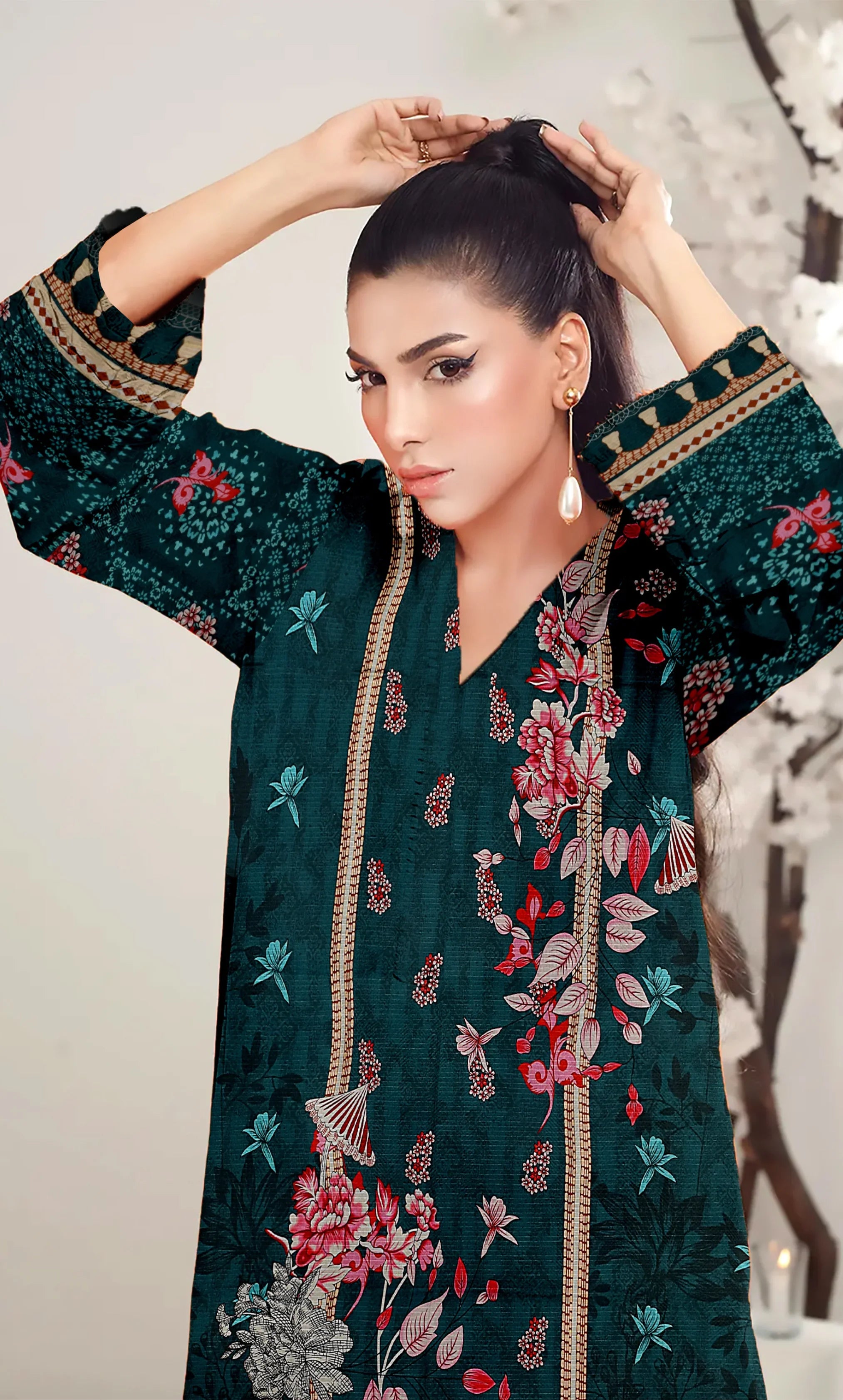 3 Piece Unstitched Printed Lawn Suit | BA-V15-08