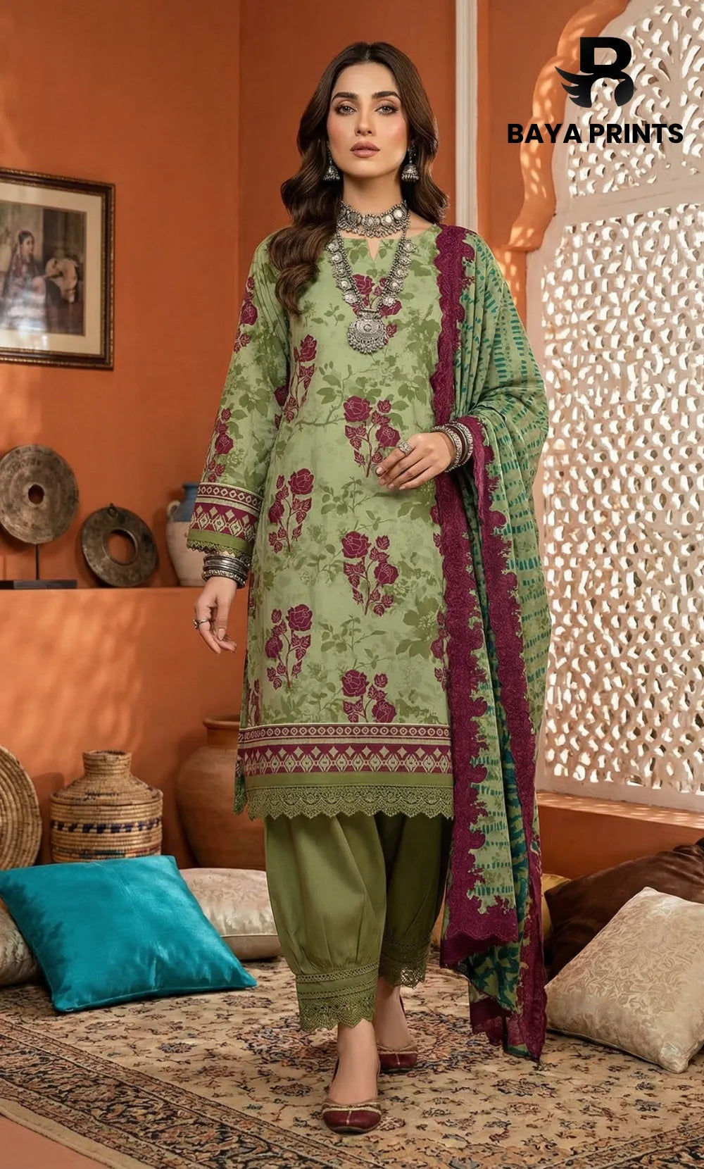 3 Piece Unstitched Lawn Suit -V-21-A-05