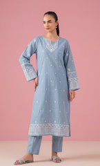 Signature Embroidered Lawn 2PC – Unstitched | Seraya | Dusty Blue