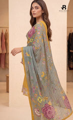 3-Piece | Unstitched Luxury Embroidered Lawn Suit | Nayab