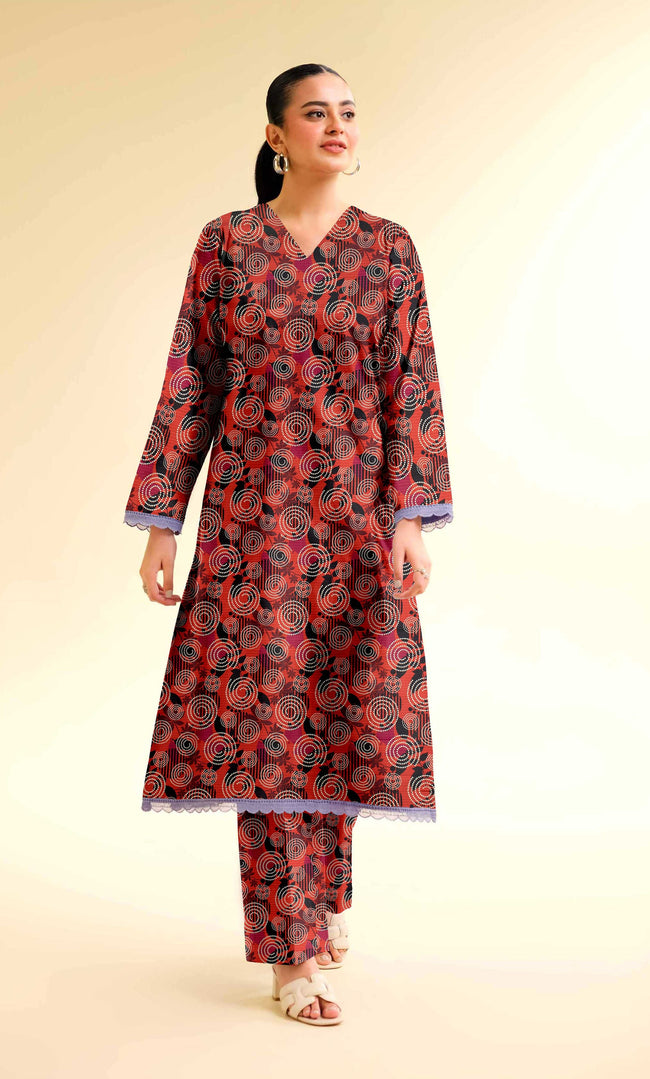 2PC Unstitched Printed Lawn Suit  - BD-V6-4 Hover Image