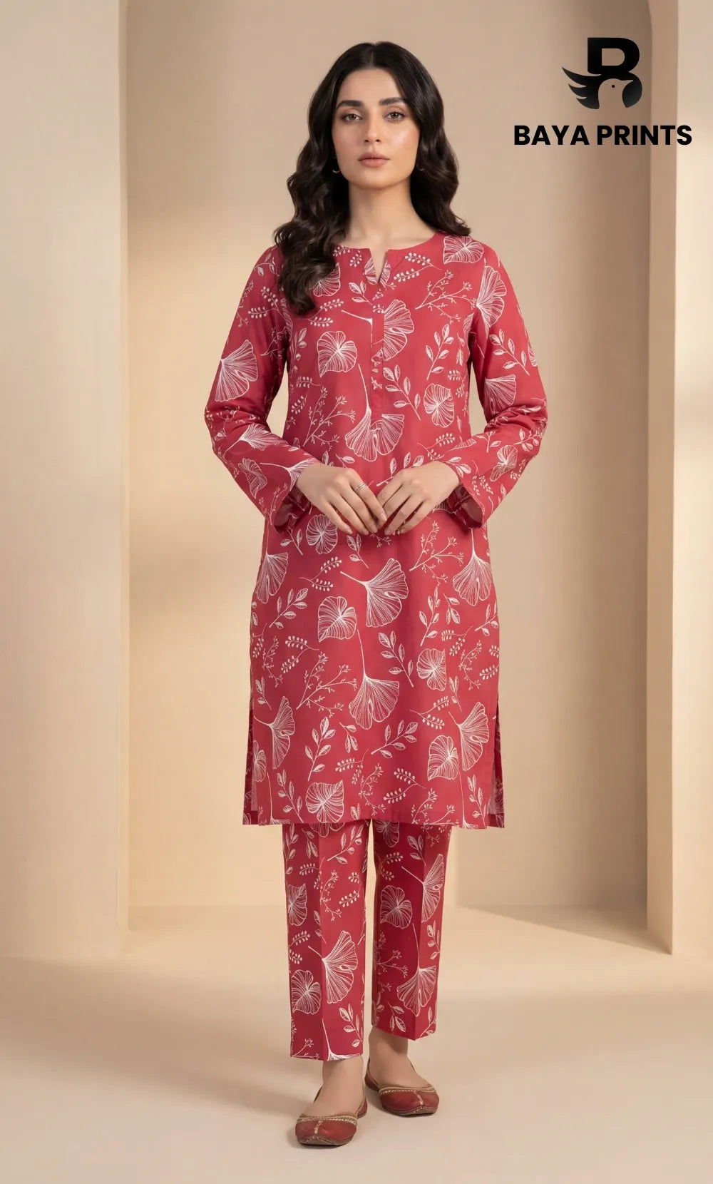 2PC Unstitched Printed Lawn Suit -Orlina
