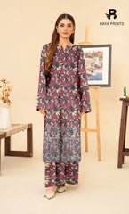 2-Piece Unstitched Dhanak Printed Suit with Embroidered Border-DE-V1-07