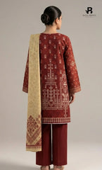 3PC Printed Lawn | Unstitched | M.B |V-2