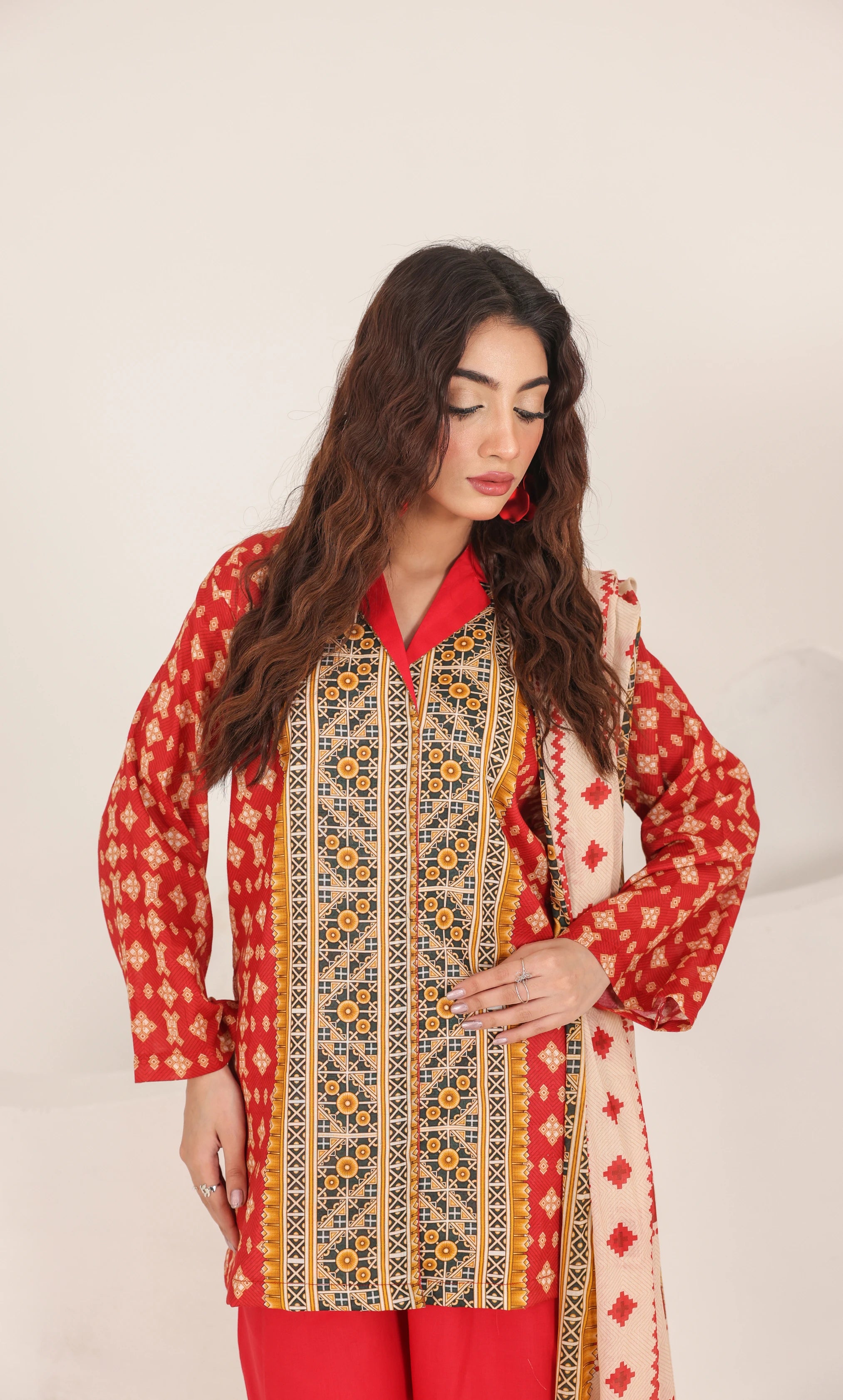 3 Piece Printed Unstitched Lawn Suit | SE-A-04