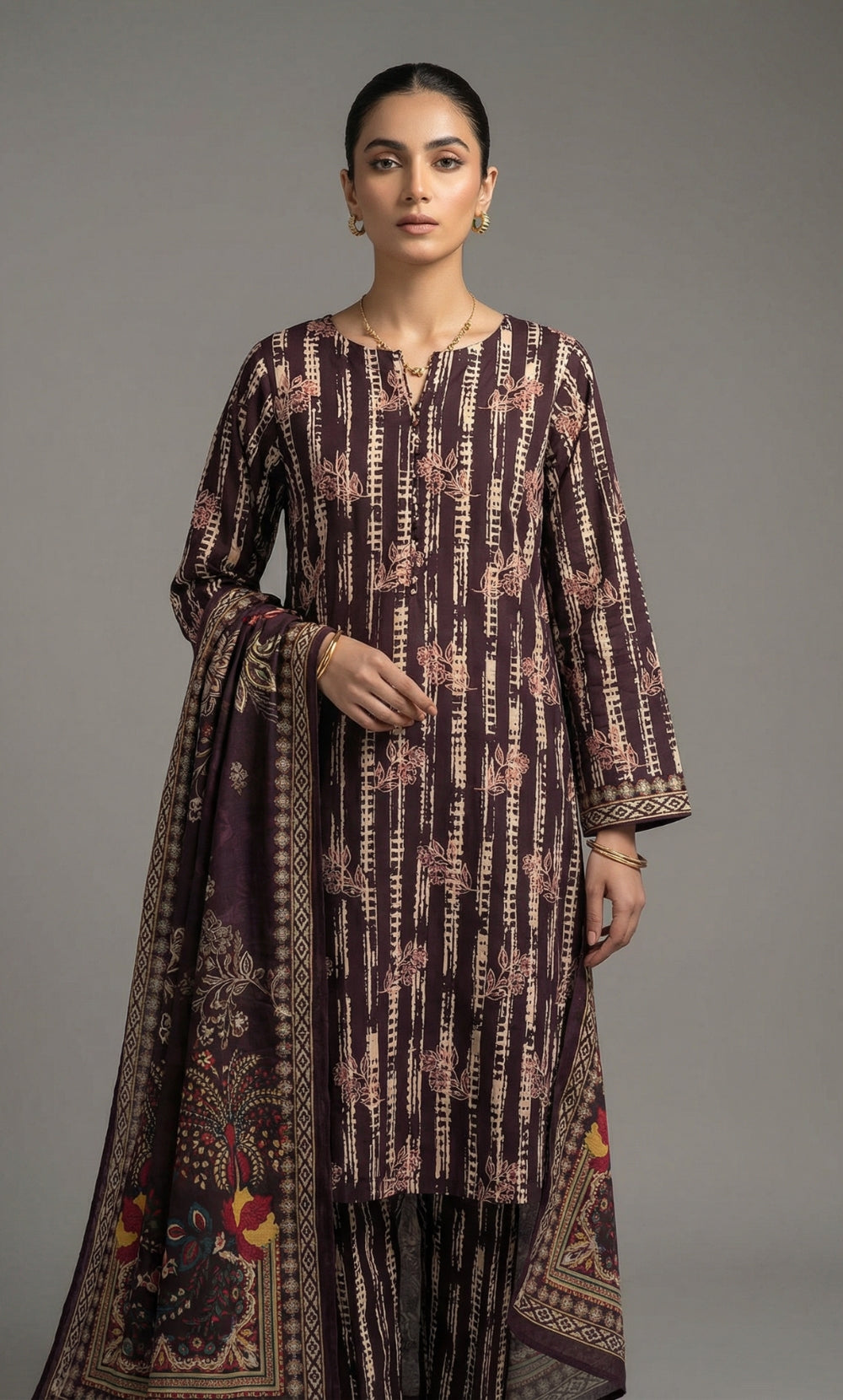 Suhana – 3 Piece Lawn | Embroidered Floral Front -08