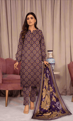 3PC Premium Linen Unstitched  -BA-V9-6