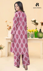2-Piece Unstitched Dhanak Printed Suit with Embroidered Border-DE-V1-03