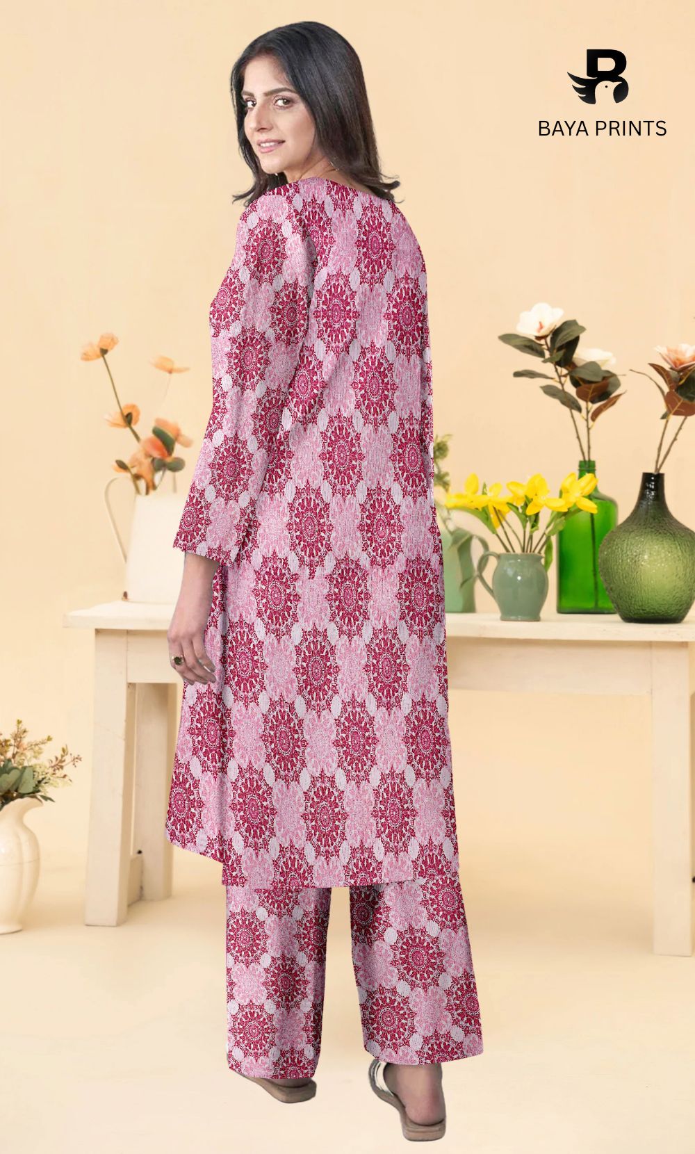2-Piece Unstitched Dhanak Printed Suit with Embroidered Border-DE-V1-03