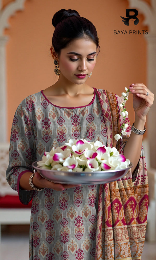 3 Piece Unstitched Karandi Suit BA-V8-06 Main Image