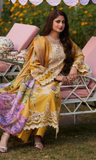 3PC Luxury Embroidered Unstitched Lawn Suit - ZA-04