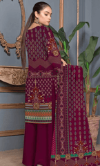 3PC Unstitched Premium Linen Suit  -DA-V4-6