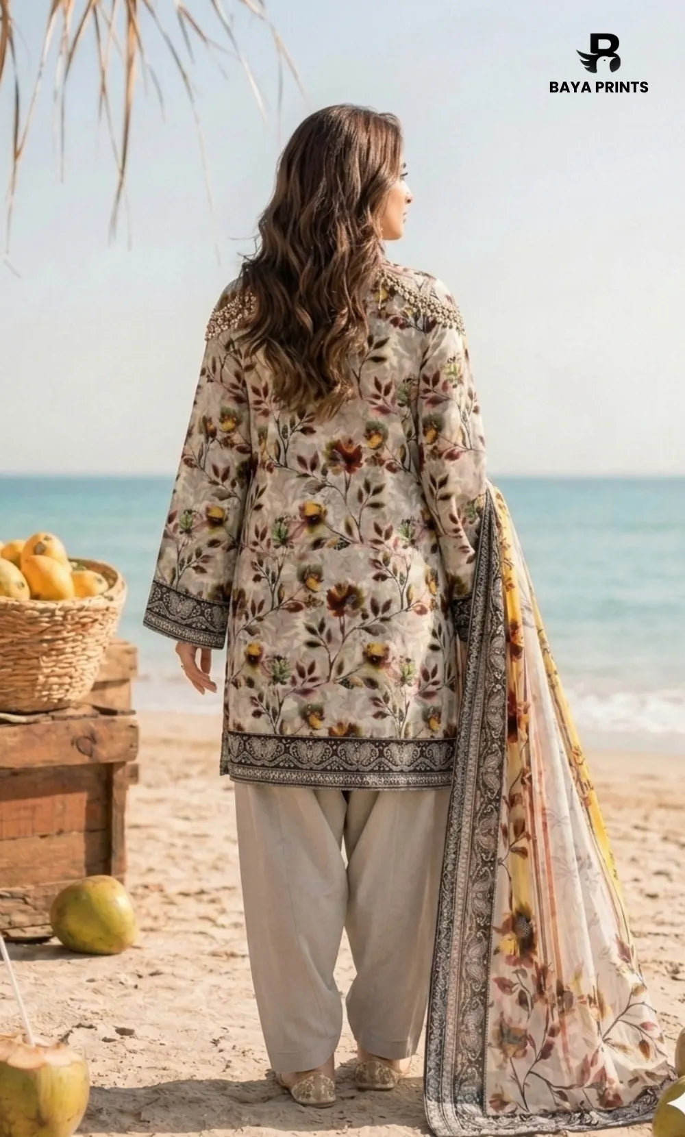 3PC Printed Lawn | Unstitched | BA-V25