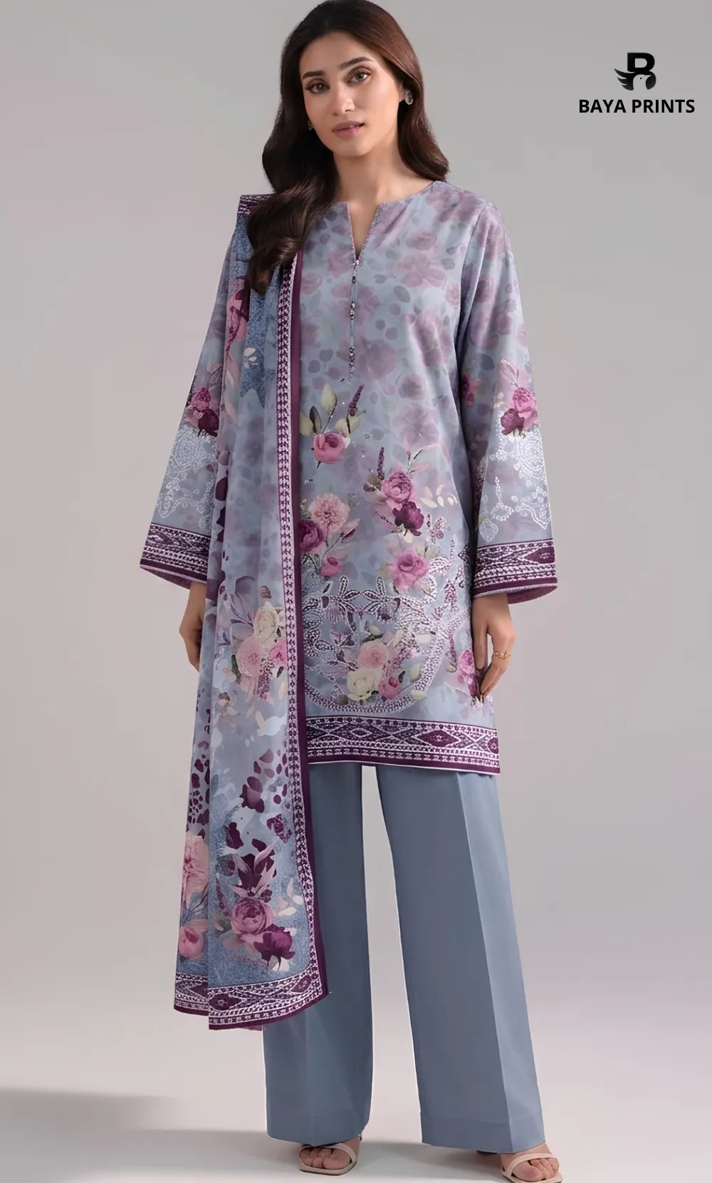 3PC Printed Doria  Lawn | Unstitched | BA-V27