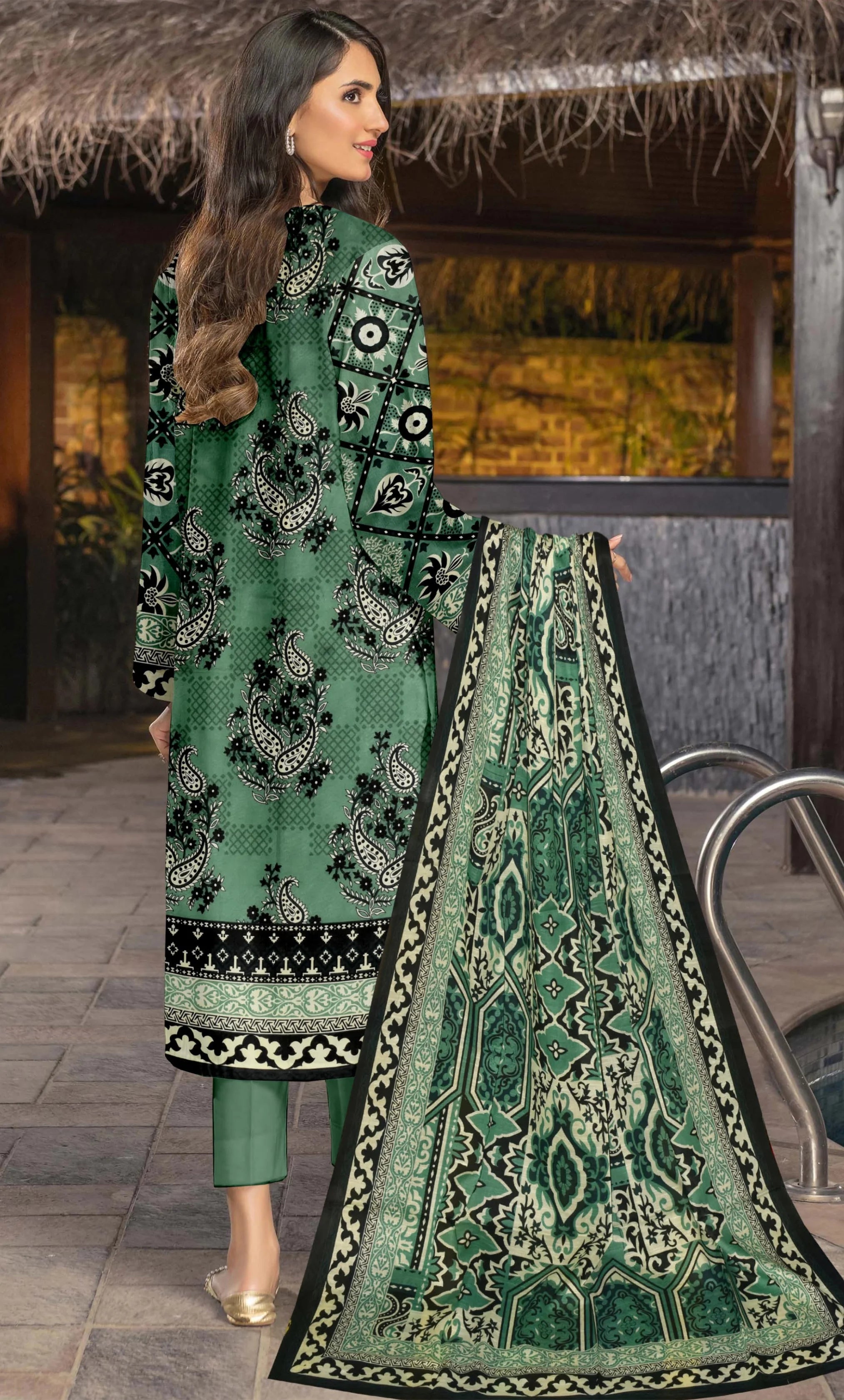 3 Piece Printed Unstitched Lawn Suit | ET-04