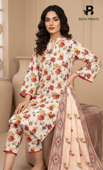 3 Piece Unstitched Premium Lawn Suit- BA-V-14