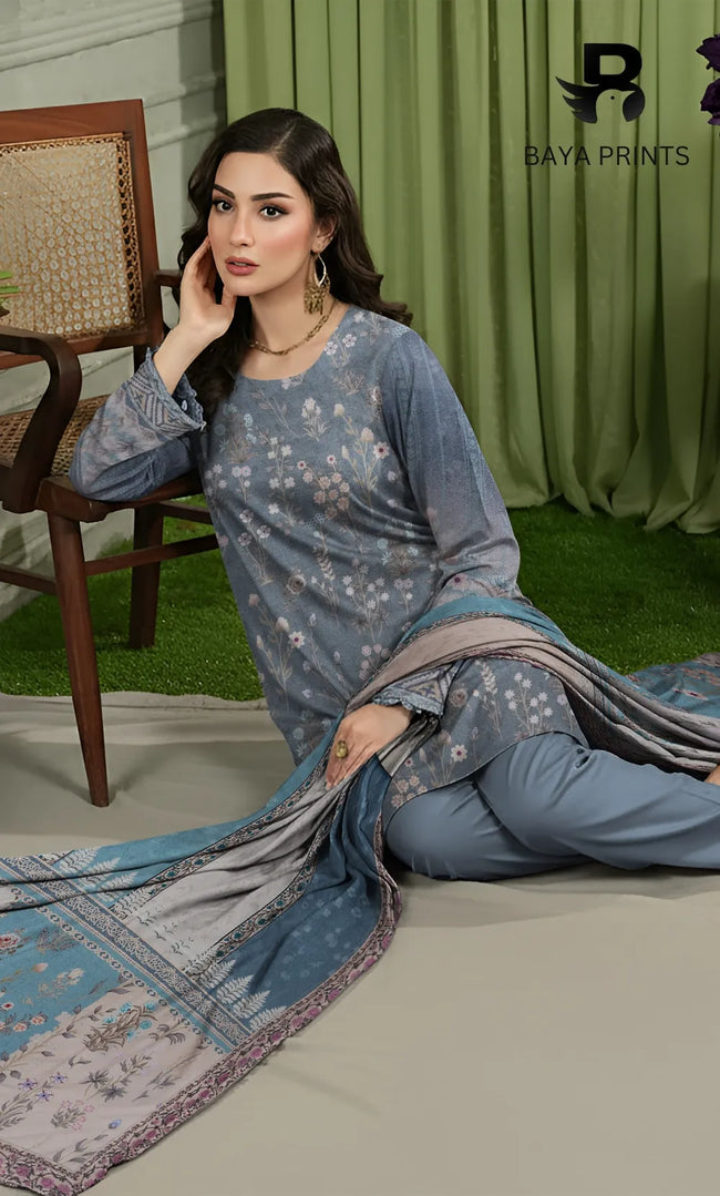 3 Piece Unstitched Karandi Suit BA-V10-6 Main Image