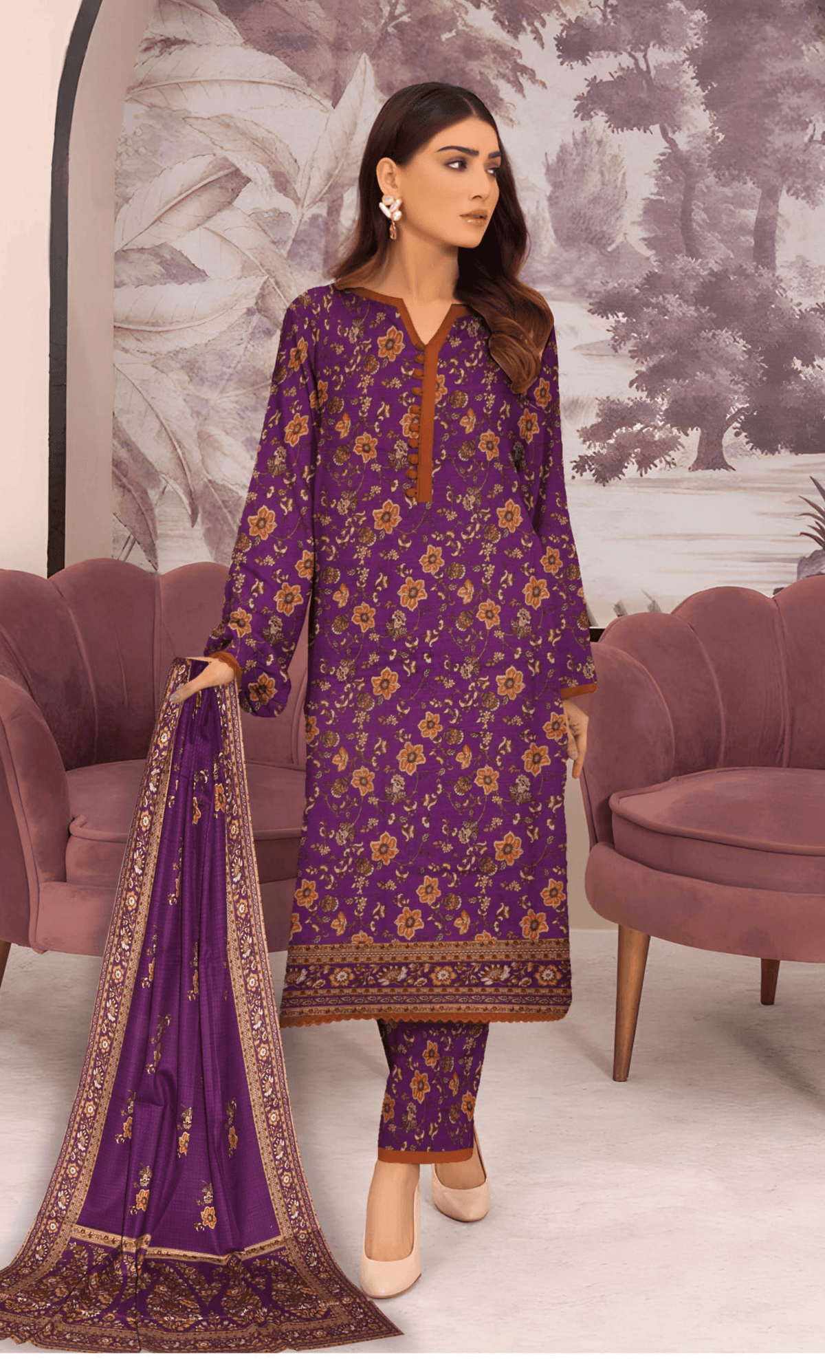 3PC Unstitched Khadar Suit  BA-K-V7 -10