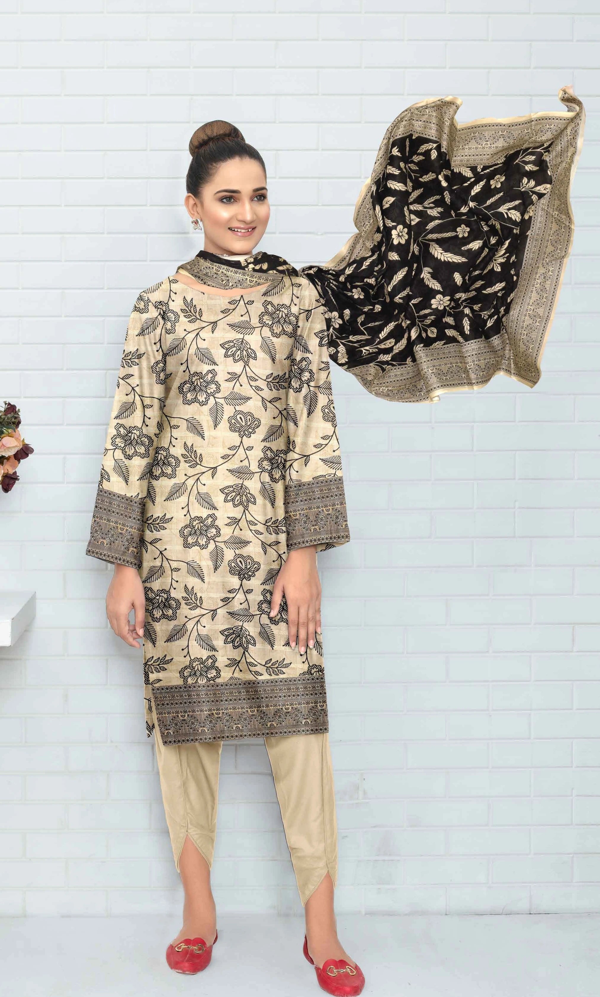 3 Piece Printed Unstitched Lawn Suit | SE-B-07