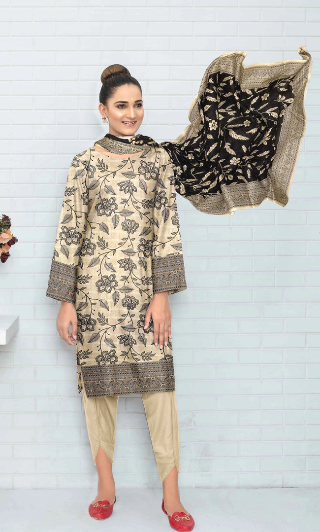 3 Piece Printed Unstitched Lawn Suit | SE-B-07 Hover Image