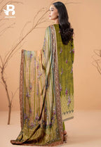 3 Piece Unstitched Printed Viscose Suit With Bamber Chiffon Dupatta - BA-V1-002