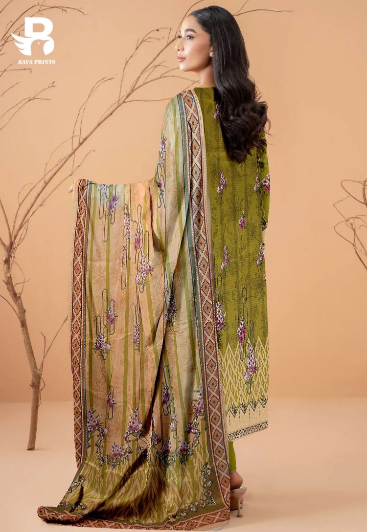 3 Piece Unstitched Printed Viscose Suit-BA-V1