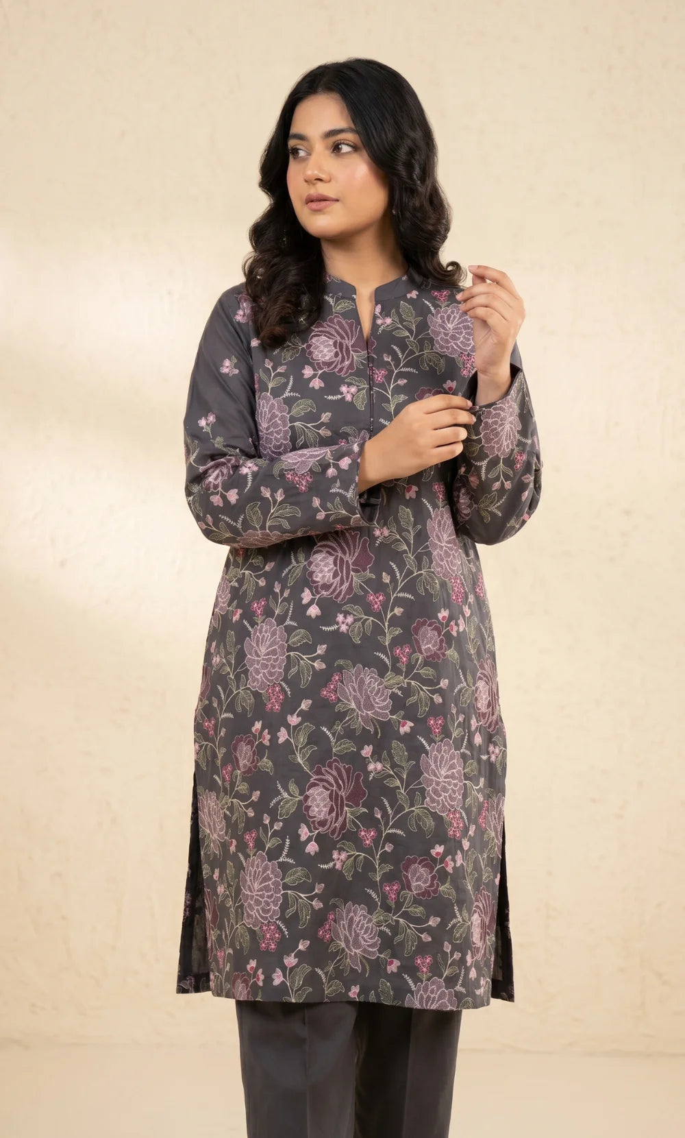 2PC Premium Embroidered Lawn |Unstitched | Breez