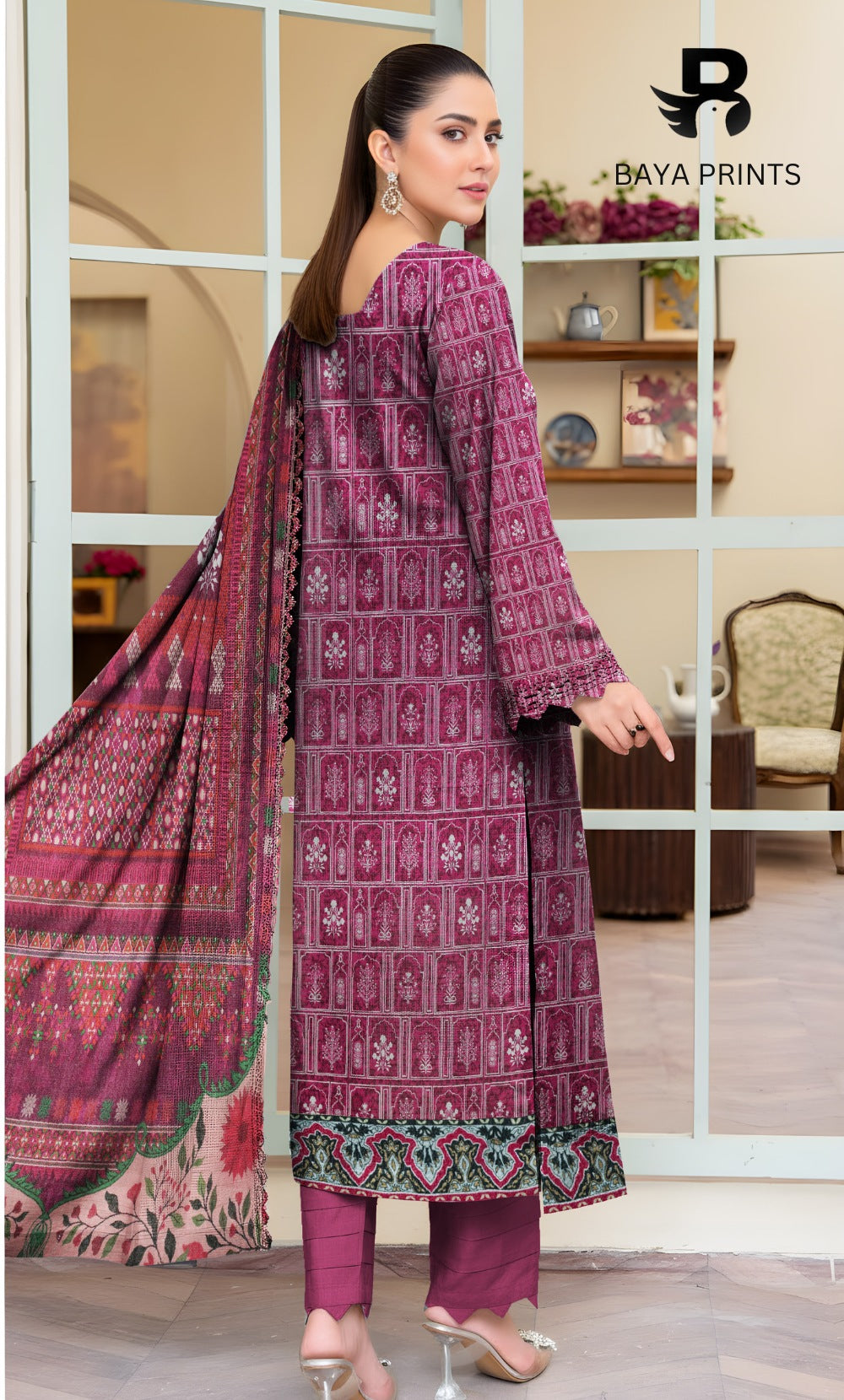 3 Piece Unstitched Karandi Suit BA-V8-14