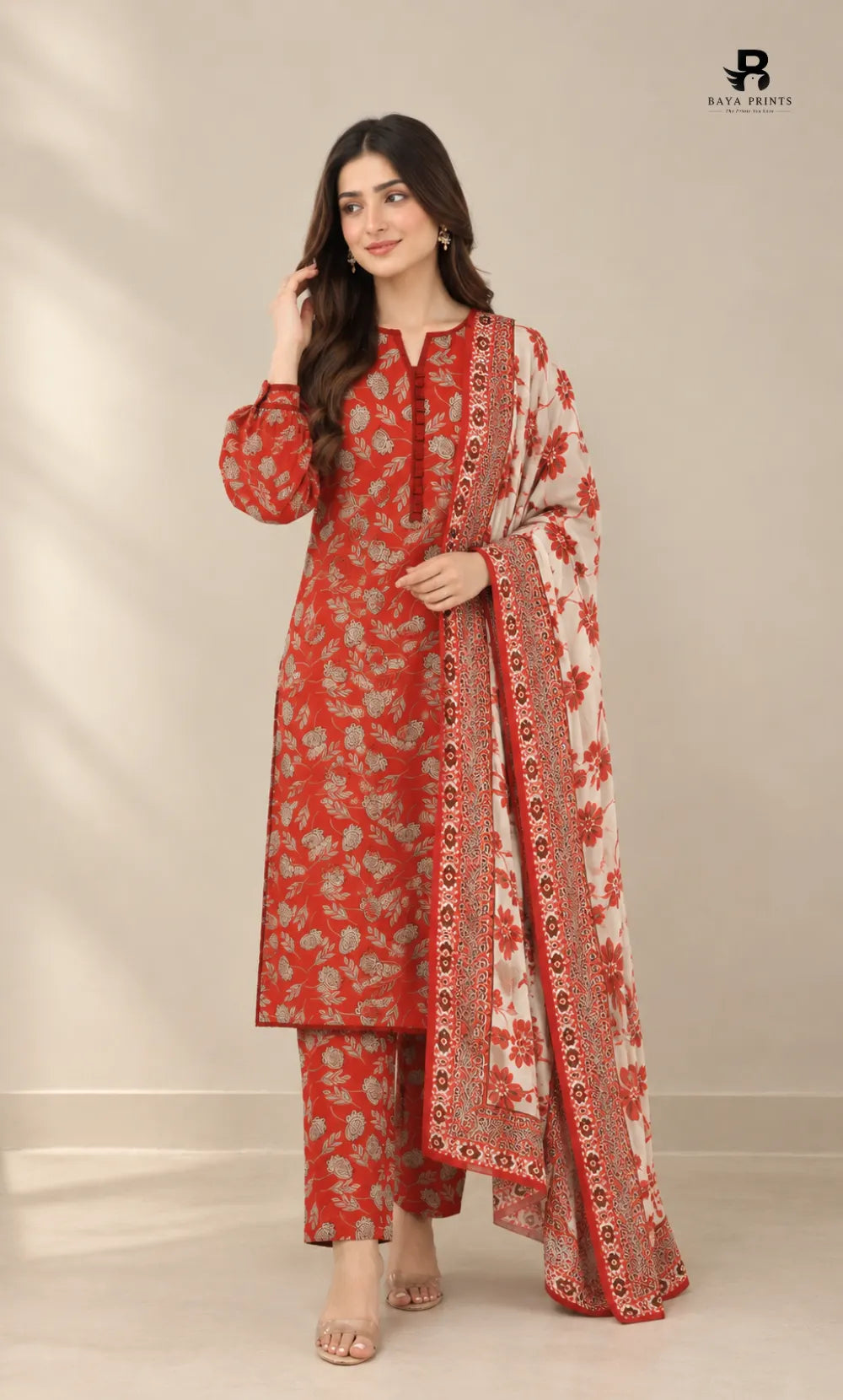 3PC Premium Linen Unstitched  -BA-SL-13