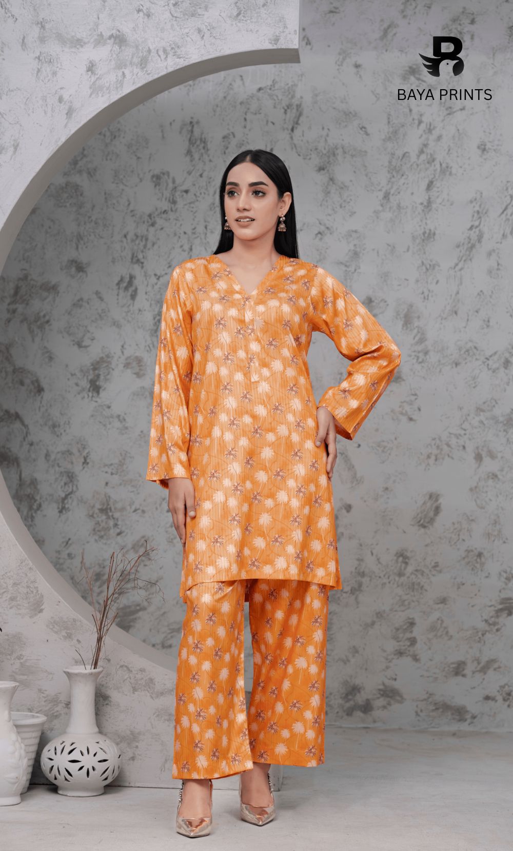 2PC Premium Linen Unstitched-DE V6 -021