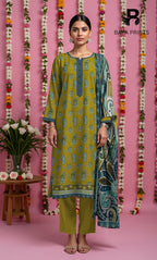 3 Piece Unstitched Karandi Suit BA-V8-07