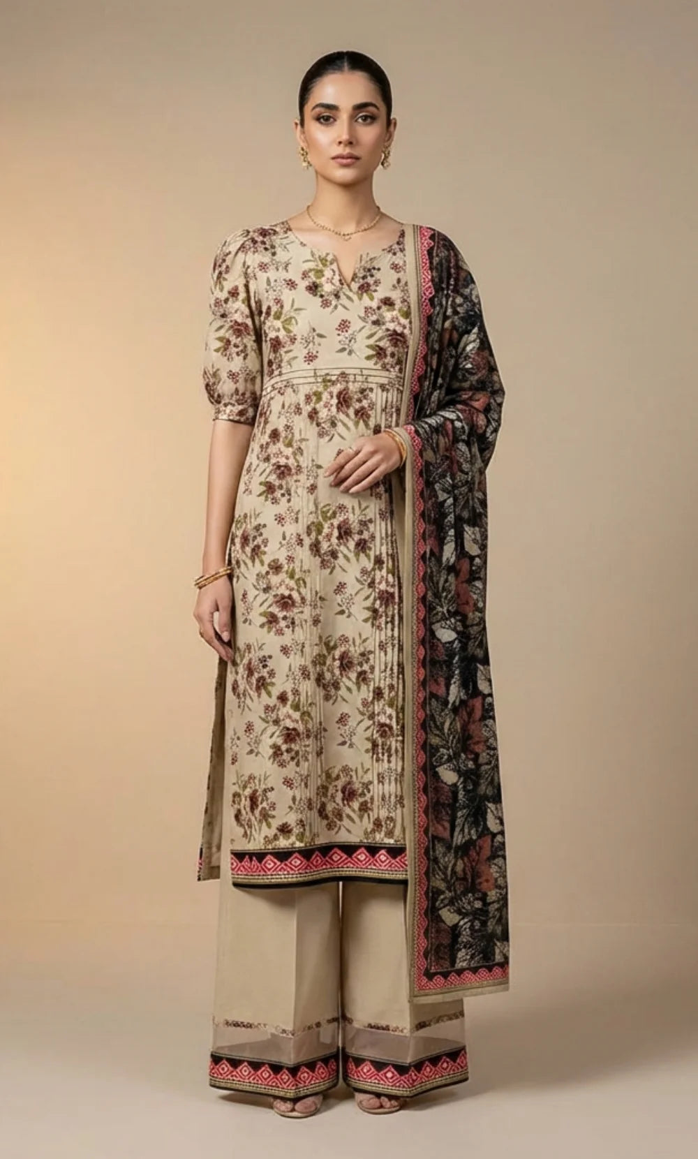 3 Piece Printed Lawn Unstitched Suit  –Galoria