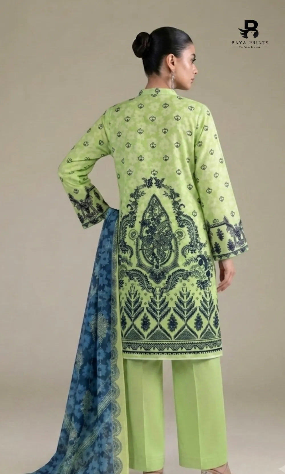 3PC Printed Lawn | Unstitched | M.B |V-2