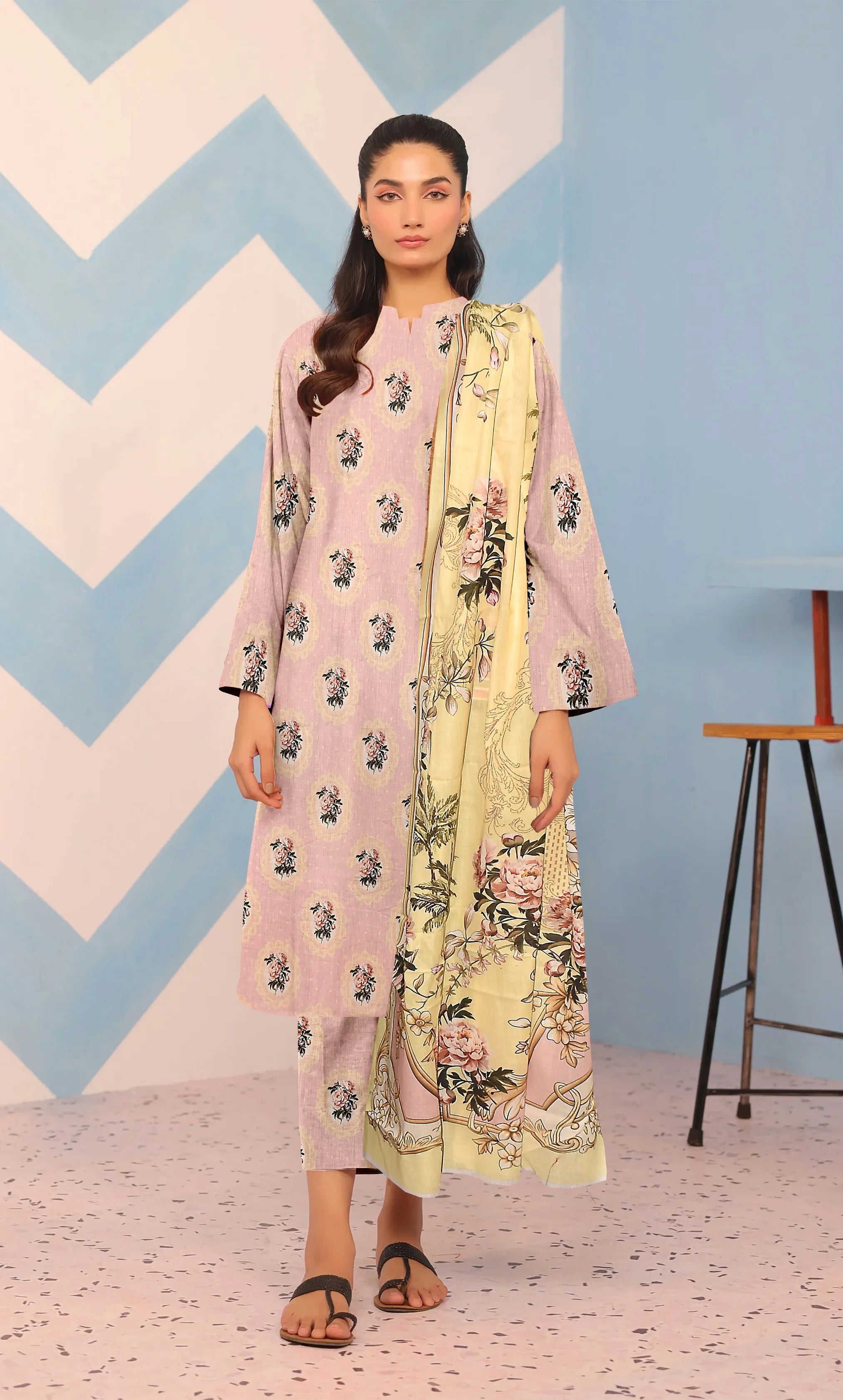 3 Piece Unstitched Premium Lawn Suit- BA-V-30-S08