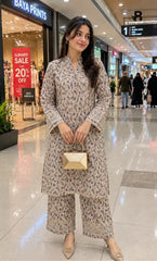 2PC Unstitched Printed Lawn Suit – Orlina (5 Meters)