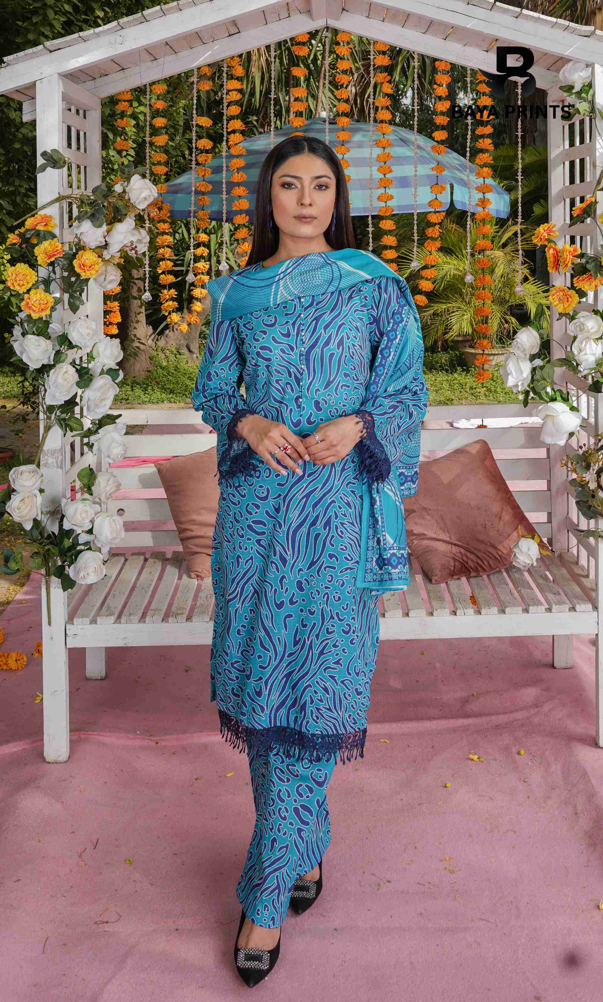 3 Piece Unstitched Printed Lawn Suit -BA-V21B-2