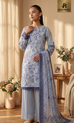 3PC Printed Lawn | Unstitched | Mother’s Grace Collection