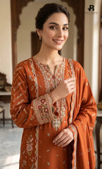 3PC Premium Embroidered Dhanak | Unstitched | Naqsh-e-Zar -05