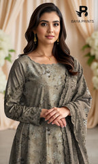 3 Piece Unstitched Karandi Suit BA-V10-12